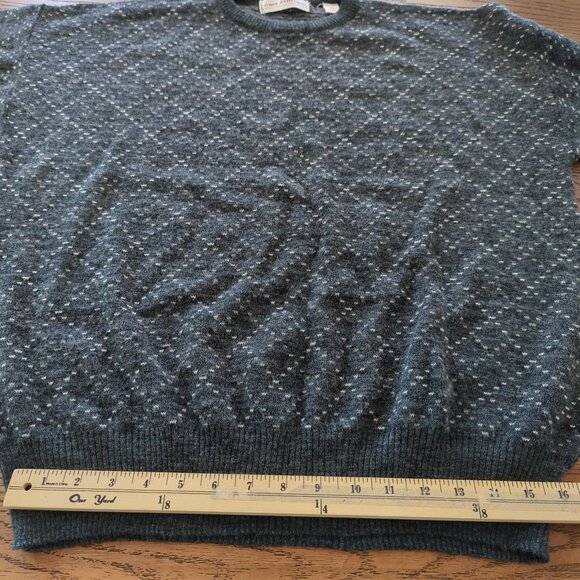 Vintage John Ashford Gray Patterned Knit long sleeve Sweater Acrylic Wool sz XL - Picture 9 of 13